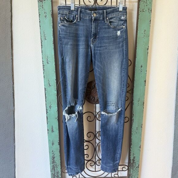 Mother jeans looker RARE Mother Looker Jeans w/ custom embroidered message 27. - Picture 2 of 11